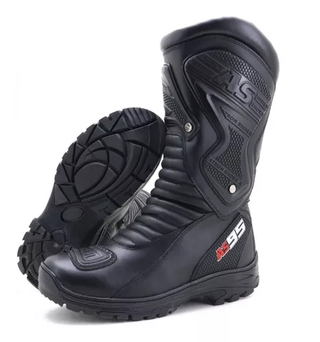 Bota Motociclista Masculina Semi Impermeavel Couro Legitimo