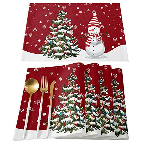 Set De 6 Posavasos Lindos De Muñeco De Nieve De Navida...