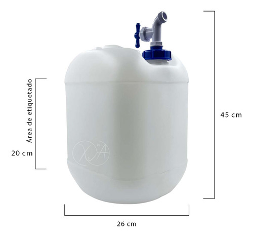 Envase Polietileno Garrafa 20 L Bidon Porron Con Llave 6 Pz
