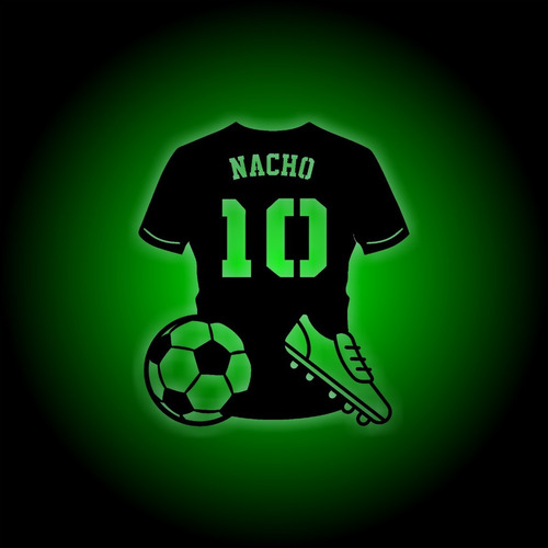 Velador Personalizado Futbol Camiseta Led