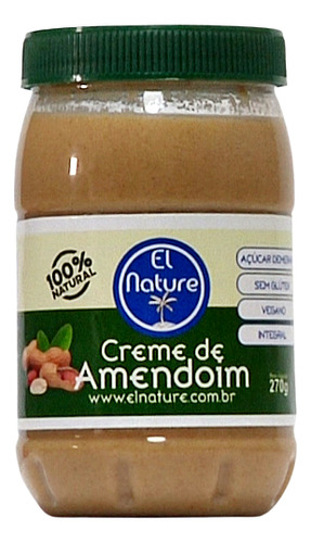 Creme De Amendoim El Nature 270 gr -  Vegano