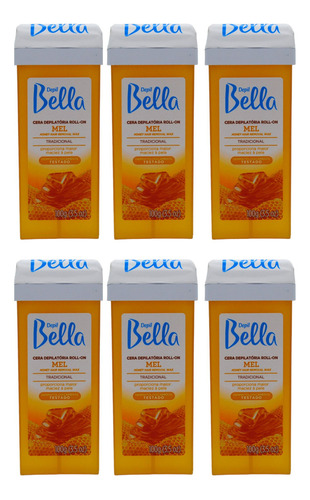 Kit 6 Refis Cera Roll-on Mel Depilatotia 100g Depil Bella