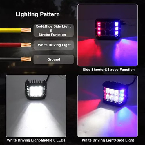 Par De Faros Led Policiales Para Motocicletas Todoterreno