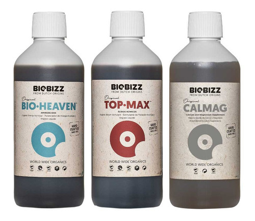 Biobizz Combo Fertilizantes Bio Heaven Topmax Calmag 1lt