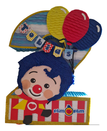 Piñata Número Personalizada Estilo Mexicano Plim Plim