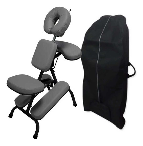 Kit Cadeira Quick Massage Legno Dobrável Shiatsu Black Bolsa