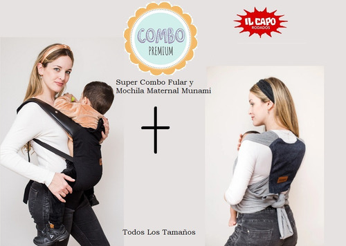 Mochila Porta Bebe  Ergonómica Hasta 18 Kg + Fular Prearmado