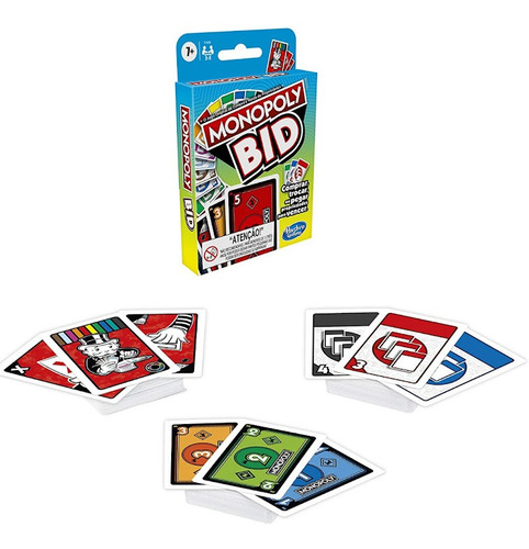 Jogo De Cartas Monopoly Bid Hasbro Gaming Rf F1699