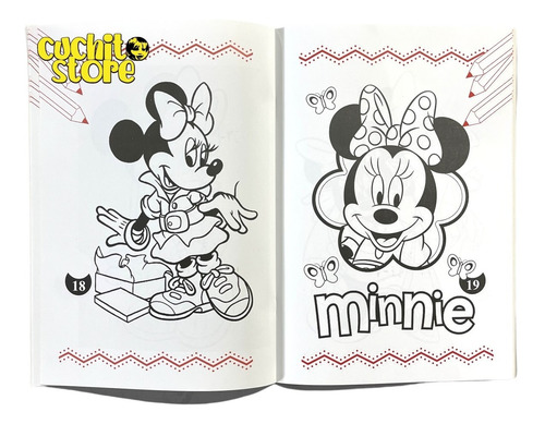Libro Para Colorear Minnie Mouse Corazon Libro Pintar Niños