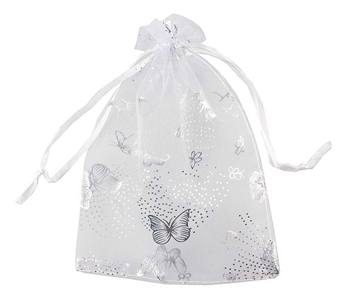 100 Bolsas De Regalo De Organza Con Forma De Mariposa De 9 X