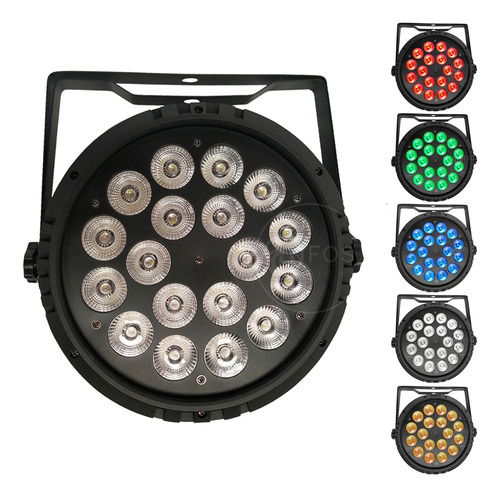 8x Canhão Refletor Par 64 18 Led Cree 15w Rgbwa Dmx 4n1 Slim