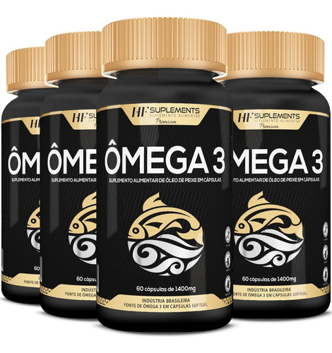 4x Omega 3 Premium 60caps Softgel Isento De Metais Pesados