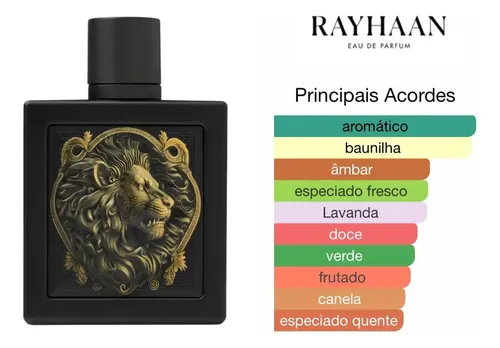 Rayhaan Lion Perfume Masculino Eau De Parfum 100ml Intenso - R$ 209,24