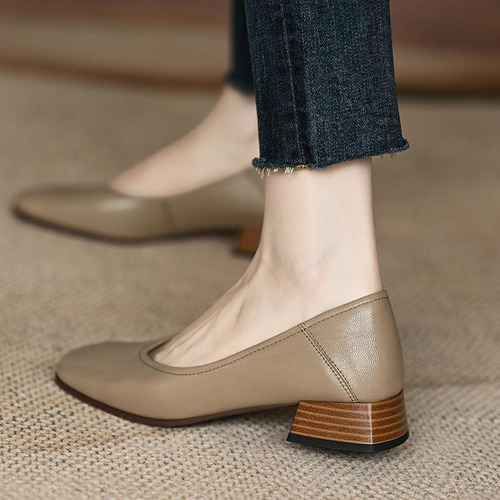 Zapatos De Mujer Simple Vintage Francés Textura Y