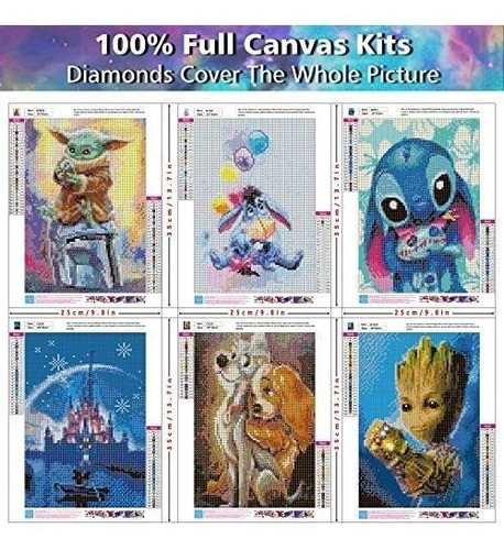 Imagen 2 de 8 de Pintura De Diamantes 5d X6 Kit Disney2
