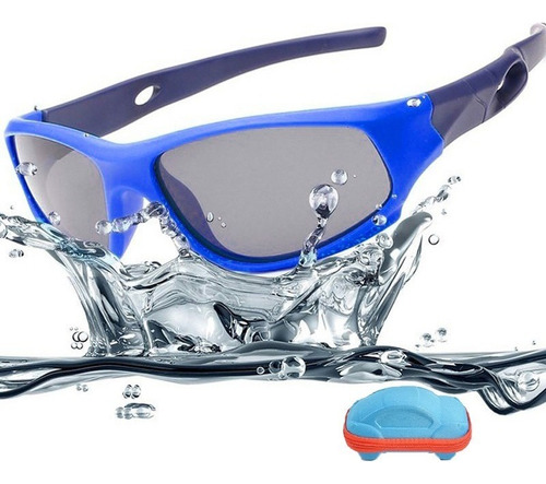 Lentes Para Niños Gafas Sol Deportivo Flexi Shock Agua Caja Color Azul