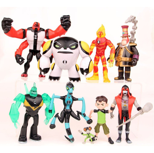 9pcs Ben 10 Figuras De Ação Articuladas 12cm