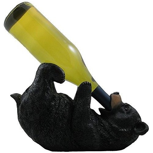 Portabotellas De Vino De Oso Negro Beber Escultura R