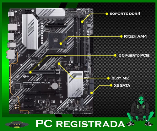 Imagen 3 de 7 de Motherboard Asus Prime B550-plus Amd Am4 Ryzen Atx Pcreg