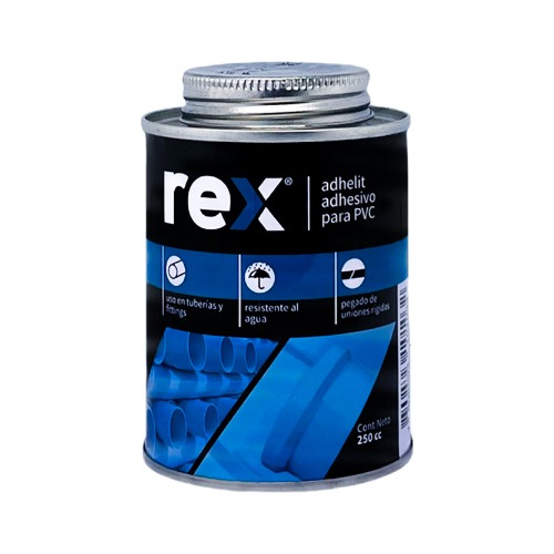 Adhesivo De Pvc Frasco Metálico 250ml Rex 30408