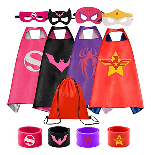 Superhero Capes Set Y Wristbands Kids Costumes X52ma