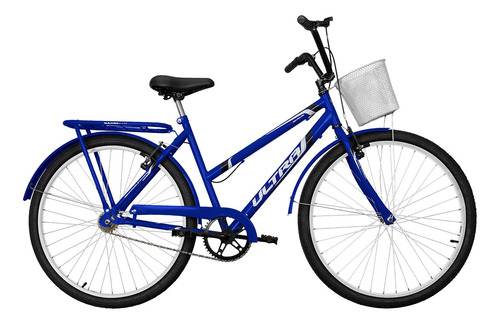 Bicicleta Feminina Ultra Bikes Wave Freios V - Brake + Cesta Cor Azul