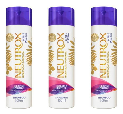  Shampoo Neutrox 300ml Mar Piscina-kit C/3un
