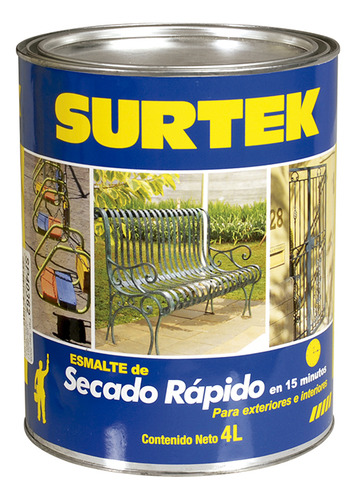 2 Pza Esmalte De Secado Rápido 4 Lt Color Rojo Surtek