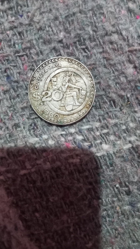 Moneda De 20 Pesos De La Cultura Maya