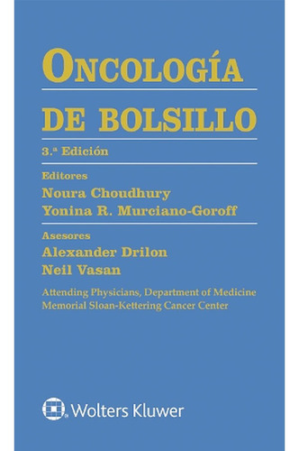 Libro Oncologia De Bolsillo 3ed, De Vasan. Editorial Lippincott W & W, Tapa Tapa Blanda En Español, 2023