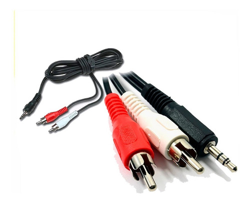Cable Plug Mini 3.5 Mm A 2 Rca Plasticas 1.50 Mts Reforzado