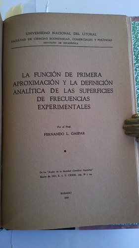 Imagen 6 de 10 de Gaspar - Universidad Nacional Del Litoral 1938 Matemáticas