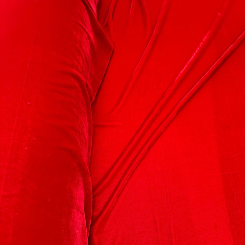 Tecido Veludo Alemão Nobre 1,40m Para Roupas Femininas -1m Cor Vermelho