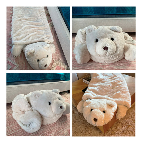 Bolsa Saco Dormir Sleeping Bag Peluche Afelpada Niños 170 Cm Color Oso