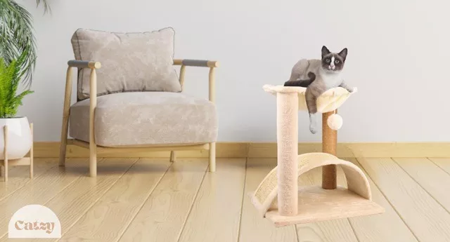 Cama Hamaca para Gatos y Rascador Curvo