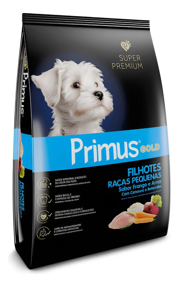 Ração para Cães Filhotes Primus Gold Pequenas 10,1kg Frango e Arroz