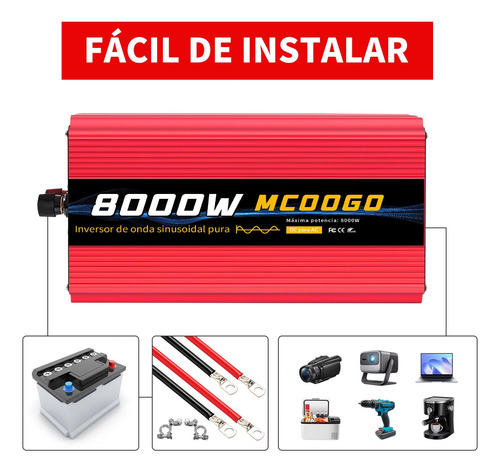 Inversor De Corriente 12v A 110v 8000w Onda Sinusoidal Pura