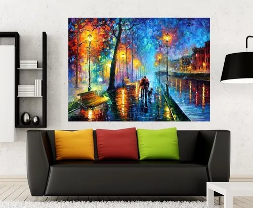 comprar Quadro Pintura Tela Cidade Paisagem Urbana Cod 4016 Cor Conforme a foto Cor da armação Continuação da pintura