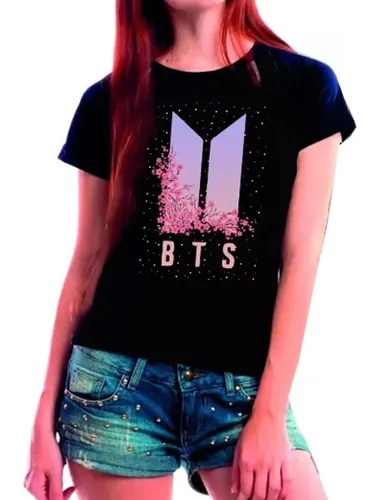 Kit10 Camiseta Blusa Feminina Babylook Bts Novo Logo Army Frete