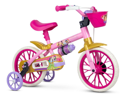 Bicicletinha Para Menina Aro 12 Com Rodinha Princesa Nathor