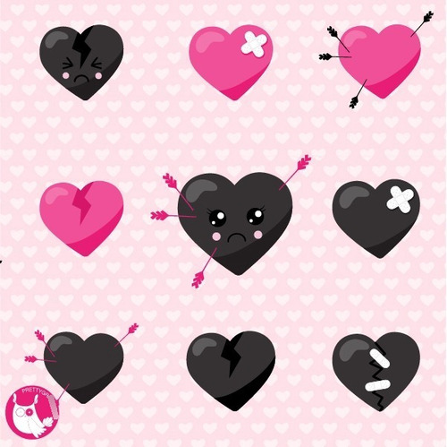 Kit Imágenes Digitales Corazones Rotos 1889776