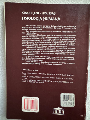 Libro Fisiología Humana Houssay. Usado (Usado)