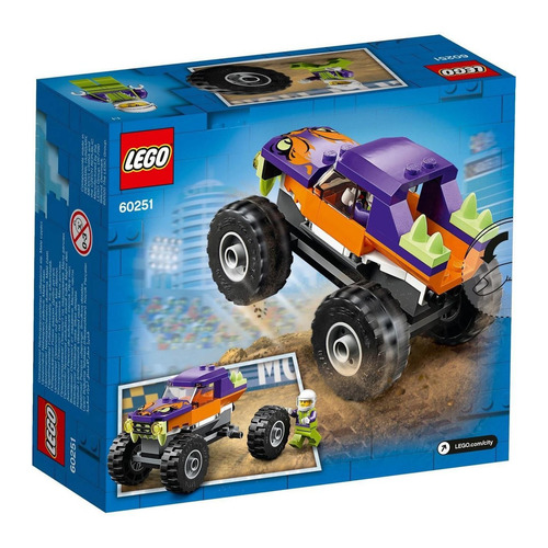 Bloques para armar Lego City Monster Truck 55 piezas en caja