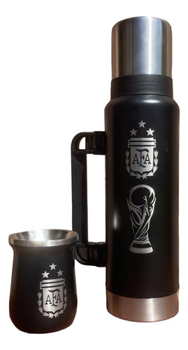 Set Matero Termo 1.2l + Mate + Bombilla Acero Inoxidable