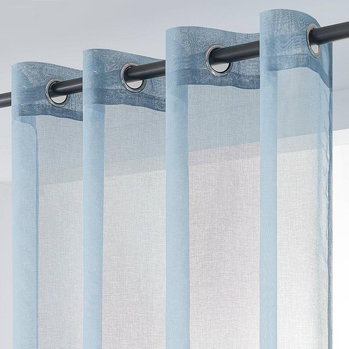 Set De 2 Cortinas Transparentes Celeste