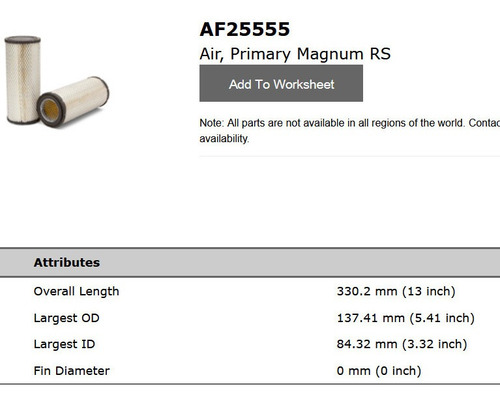 Af25555 Af 25555 Filtro De Aire P827653