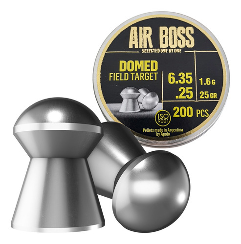 Imagen 1 de 10 de Balines Apolo Air Boss Domed Field Target X200 6.35 Mm Caza