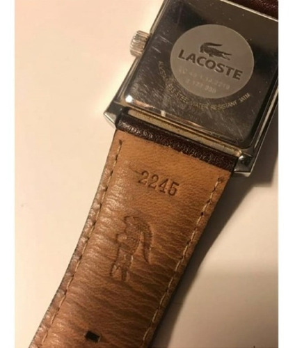 Relógio Lacoste Original Com Pulseira De Couro Marrom