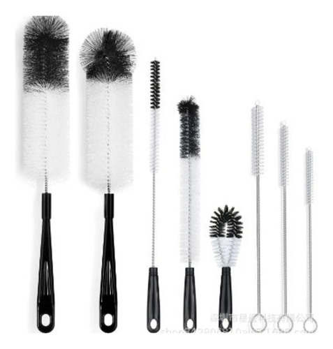 Set De 8 Cepillos De Limpieza Botellas Termos Botes