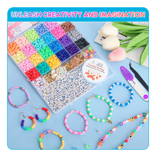 Kit De Fabricación De Pulseras Bhytaki Clay Beads 24 Colores